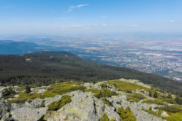 Fototapeta na wymiar Panorama of Sofia fromVitosha Mountain, Bulgaria