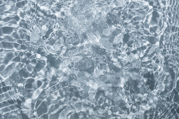 Soft focus lite blue gray cosmetic moisturizer floral water, micellar toner, or emulsion abstract background. Reflections of  scattered sun texture.