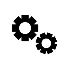 gears wheels icon, silhouette style