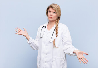  looking puzzled, confused and stressed, wondering between different options, feeling uncertain