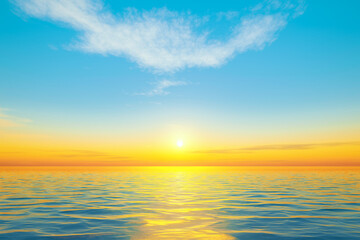 Naklejka na ściany i meble beautiful sunset at the calm ocean dream