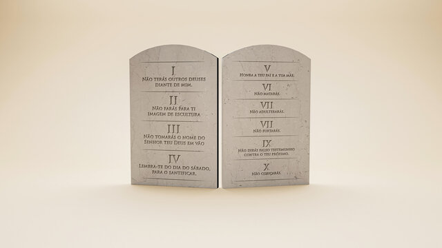 3d render of 10 commandments 