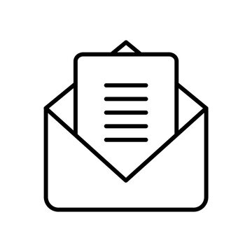 envelope and document icon, line style