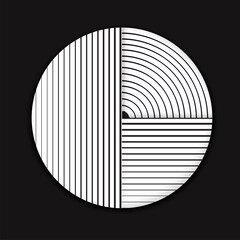 Abstract geometric line circle minimalist design