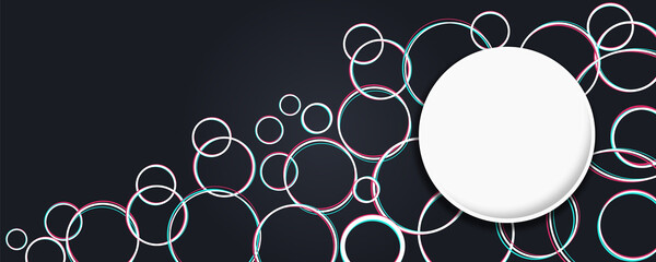 Circle bubble holographic frame template banner