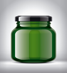 Glass Jar on Background. 