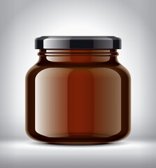Glass Jar on Background. 