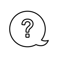 speech bubble with question mark icon, line style