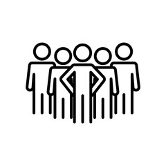 group of pictogram people icon, line style