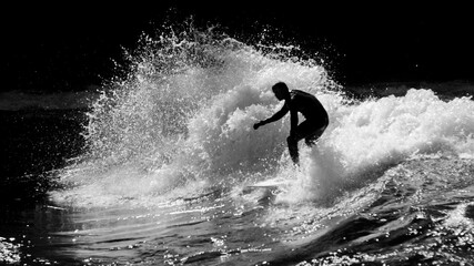 River Surf Silhouette