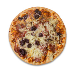 Brazilian pizza. Isolated on white background.