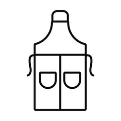sewing apron icon, line style