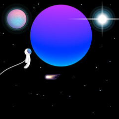 Ilustración de astronauta en el espacio © felipe