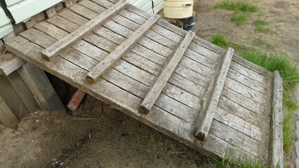 old wooden porch of the building