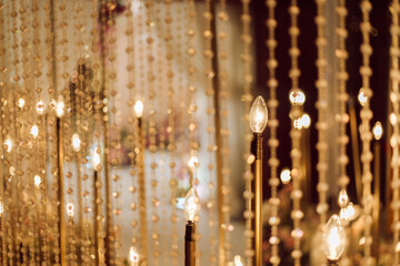 Abstract gold bokeh with black Beauty background