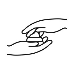handwashing concept, hands with soapy foam icon, line style