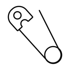 clothes brooch pin icon, line style
