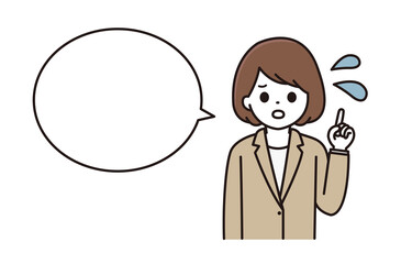 スーツ 女性 吹き出し イラスト