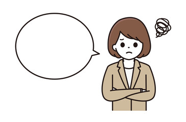 スーツ 女性 吹き出し イラスト