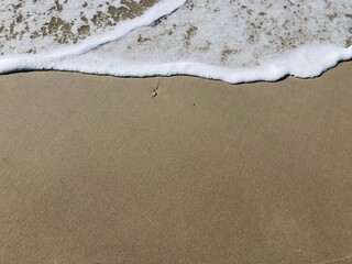 ocean foam on the sand