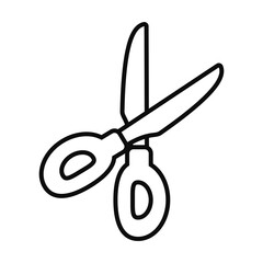 sewing scissors icon, line style