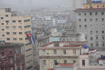 Lluvia en la habana tormenta bandera cuba