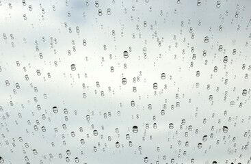 Water droplets on the glass