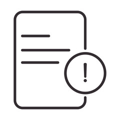 alert icon, data attention danger exclamation mark precaution, line style design