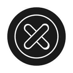 clothes button icon, silhouette style