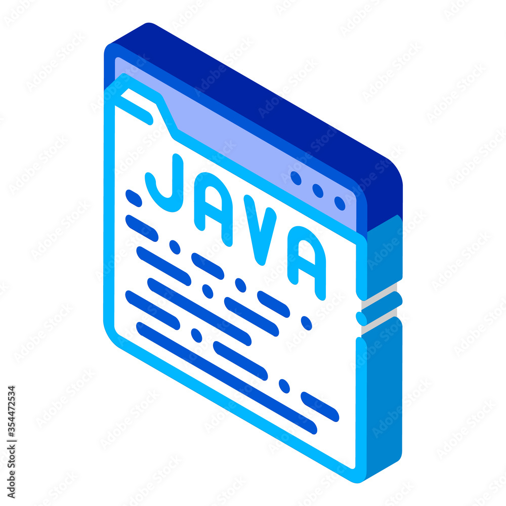 Aufkleber coding language java system vector isometric sign. color isolated symbol illustration