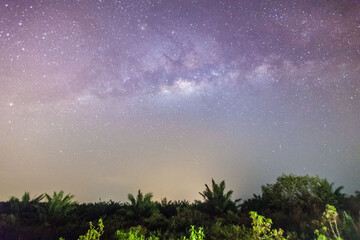 Milkyway galaxy stars view for cosmos background startrails