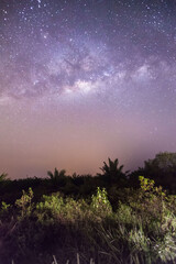Fototapeta na wymiar Milkyway galaxy stars view for cosmos background startrails