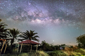 Milkyway galaxy stars view for cosmos background startrails