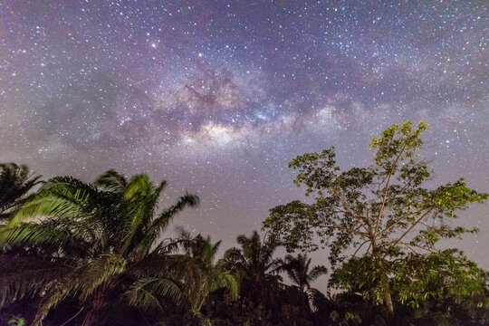 Milkyway galaxy stars view for cosmos background startrails