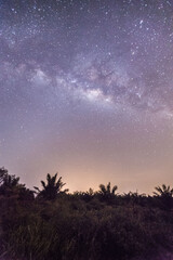 Naklejka na ściany i meble Milkyway galaxy stars view for cosmos background startrails
