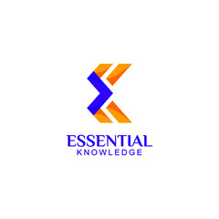 Modern Monogram Logo of E and K Letter Combination