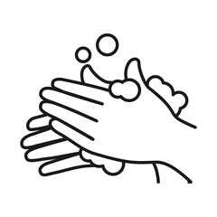 correct hands washing icon, line style