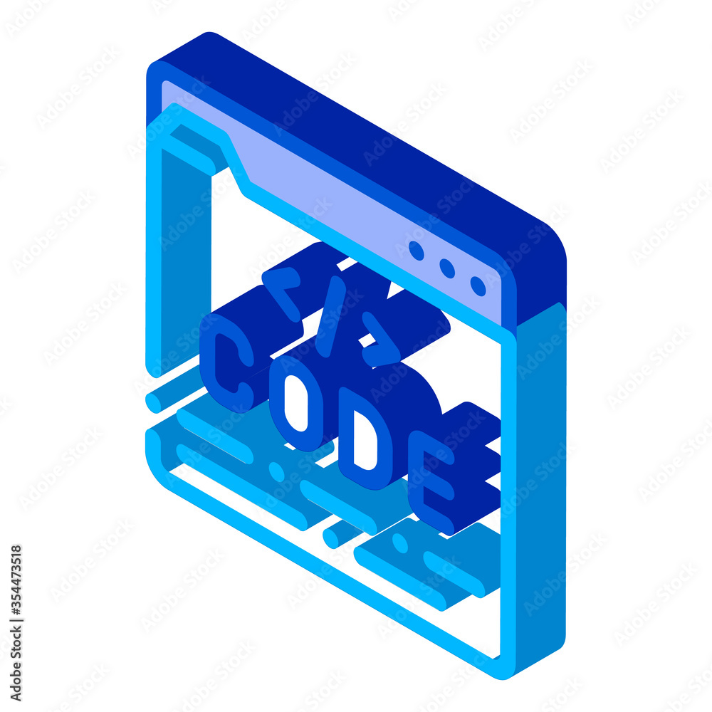 Poster code file computer system vector isometric sign. color isolated symbol illustration