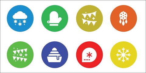 Modern Simple Set of december Vector filled Icons
