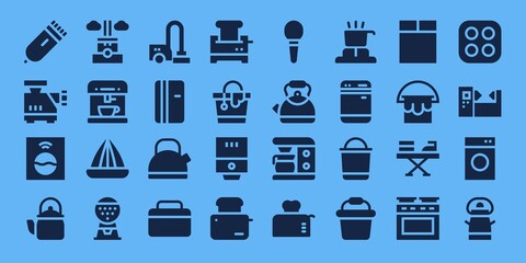 Modern Simple Set of appliance Vector filled Icons