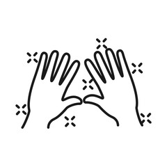 clean hands icon, line style