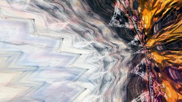 Fabulous Dreamlike Psychedelic Blur footage background of motion surface of trendy colorful original Abstraction Art pattern flow. Moving Seamless loop psychotherapy.