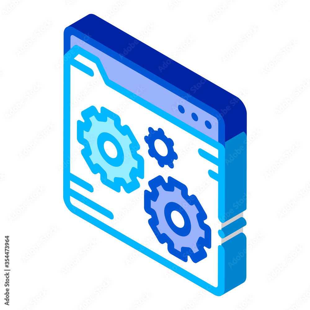 Poster Fixing File Coding System vector isometric sign. color isolated symbol illustration