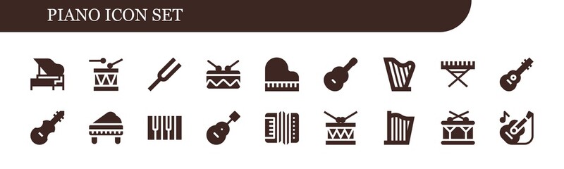 piano icon set © Anna