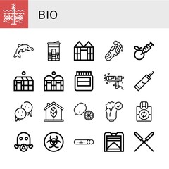 bio simple icons set