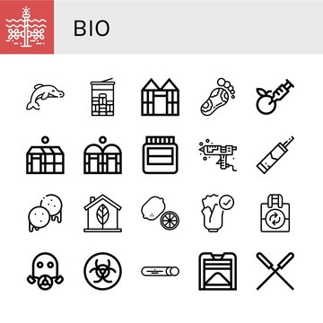 bio simple icons set