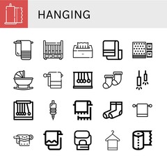 hanging simple icons set