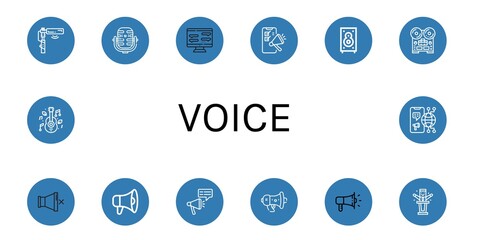 voice simple icons set