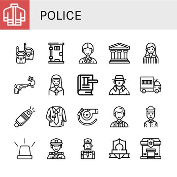 police simple icons set