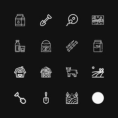 Editable 16 farming icons for web and mobile